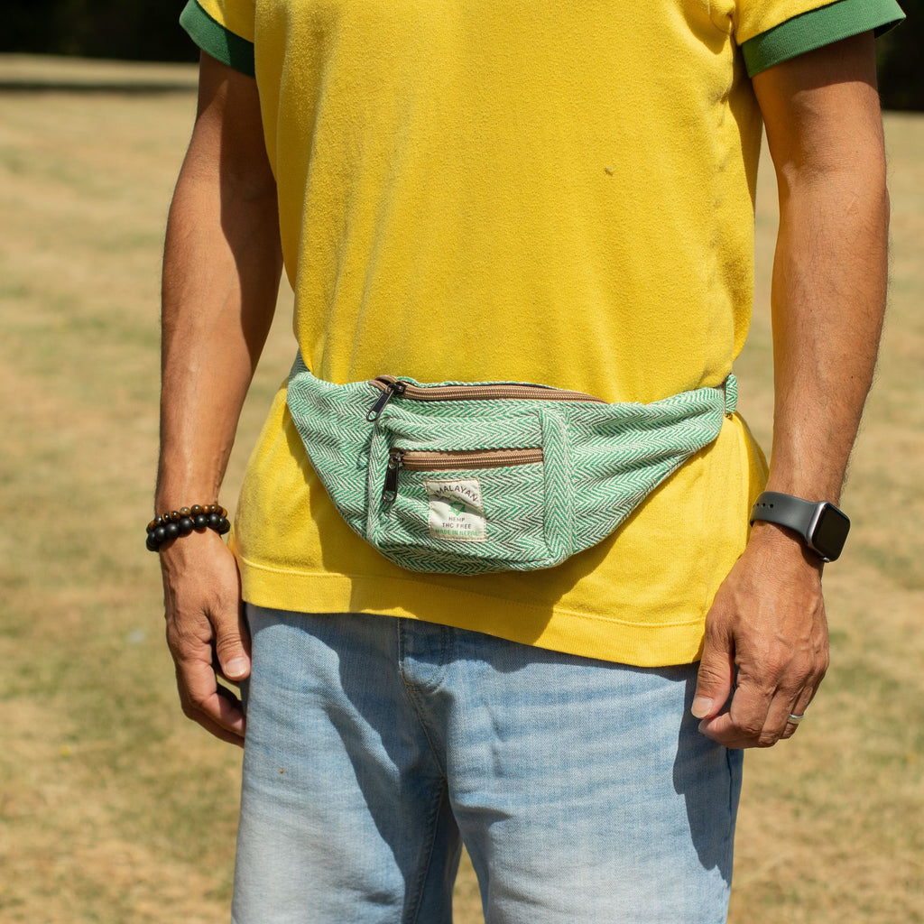 Cotton Hemp Style Belt (or Fanny) Bag - Sage 🇬🇧