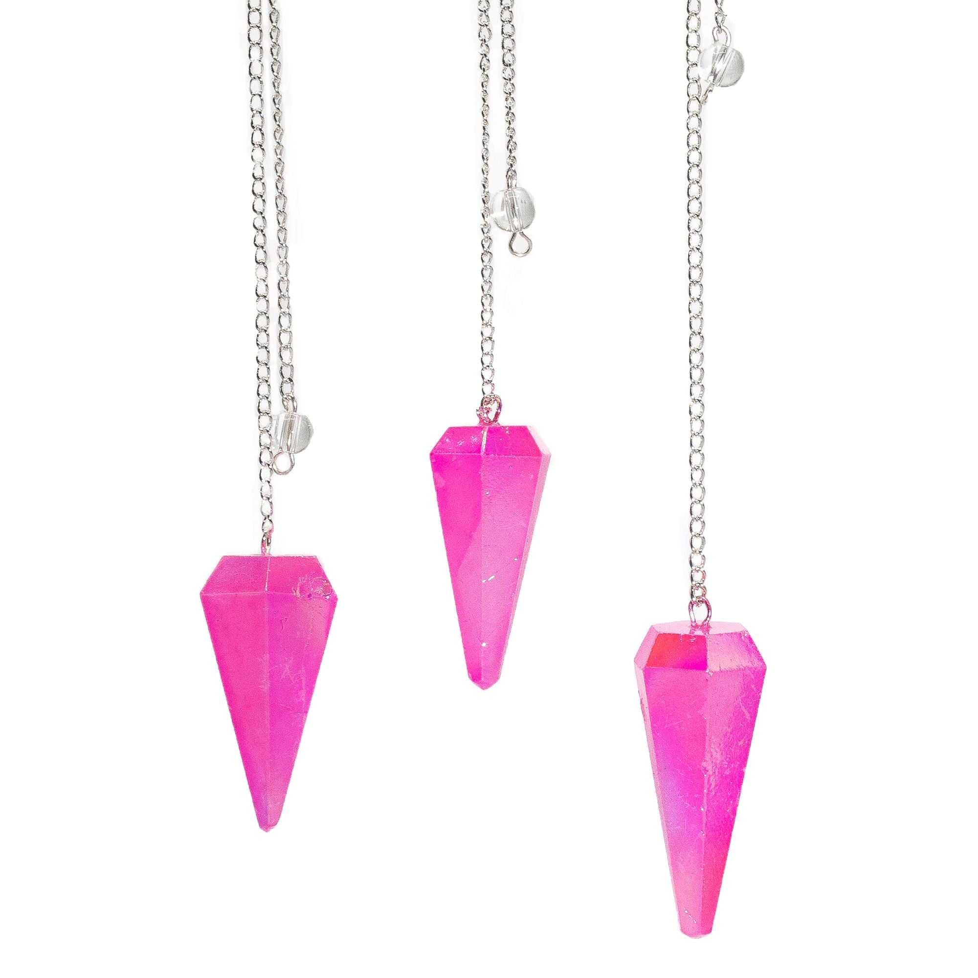 Six Sided Pendulum - Aurora Crystal Pink - 4cm 🇬🇧