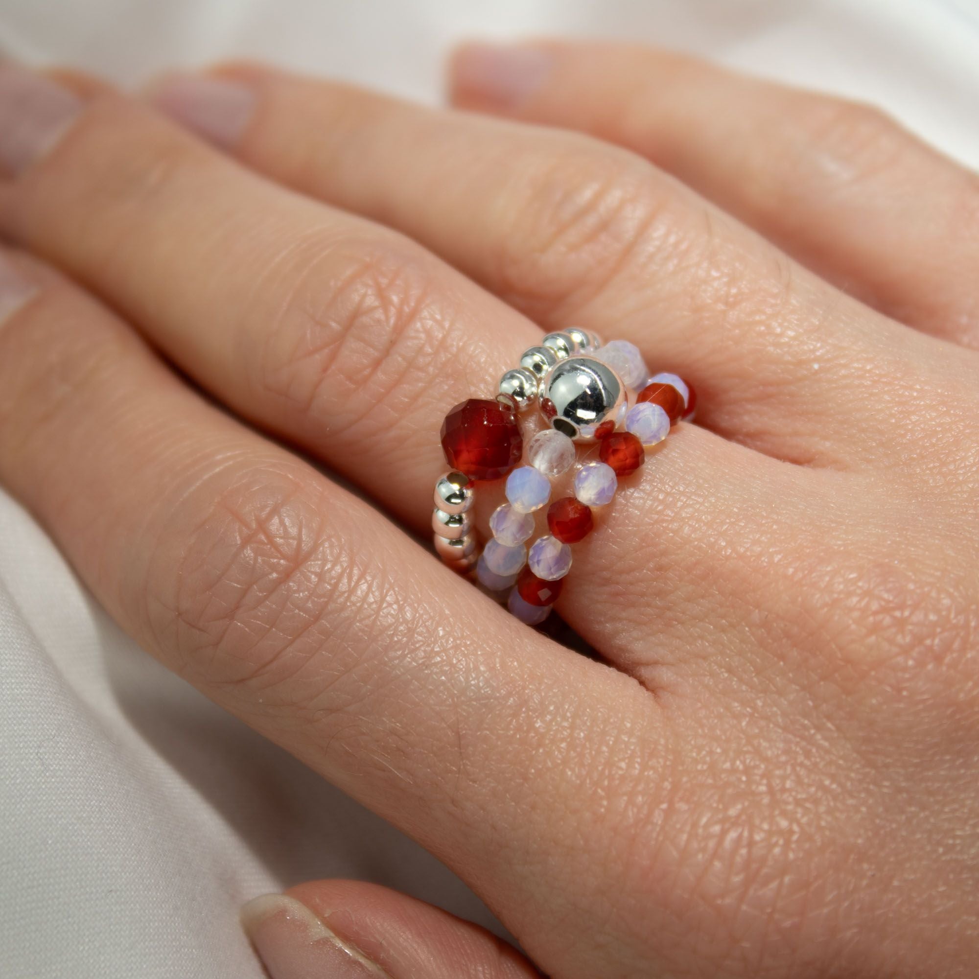 Nymph Spirit Gemstone Ring Set - Blood Moon 🇬🇧