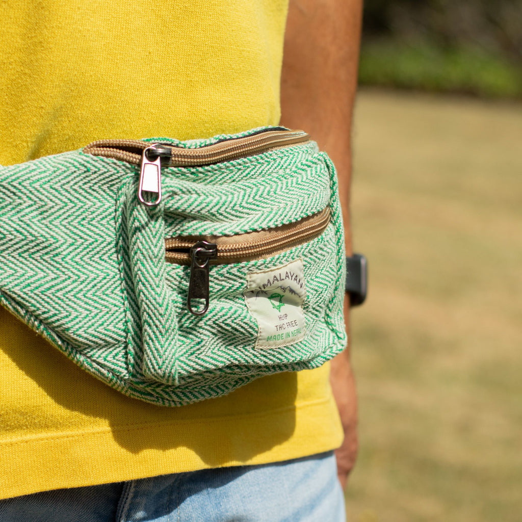 Cotton Hemp Style Belt (or Fanny) Bag - Sage 🇬🇧
