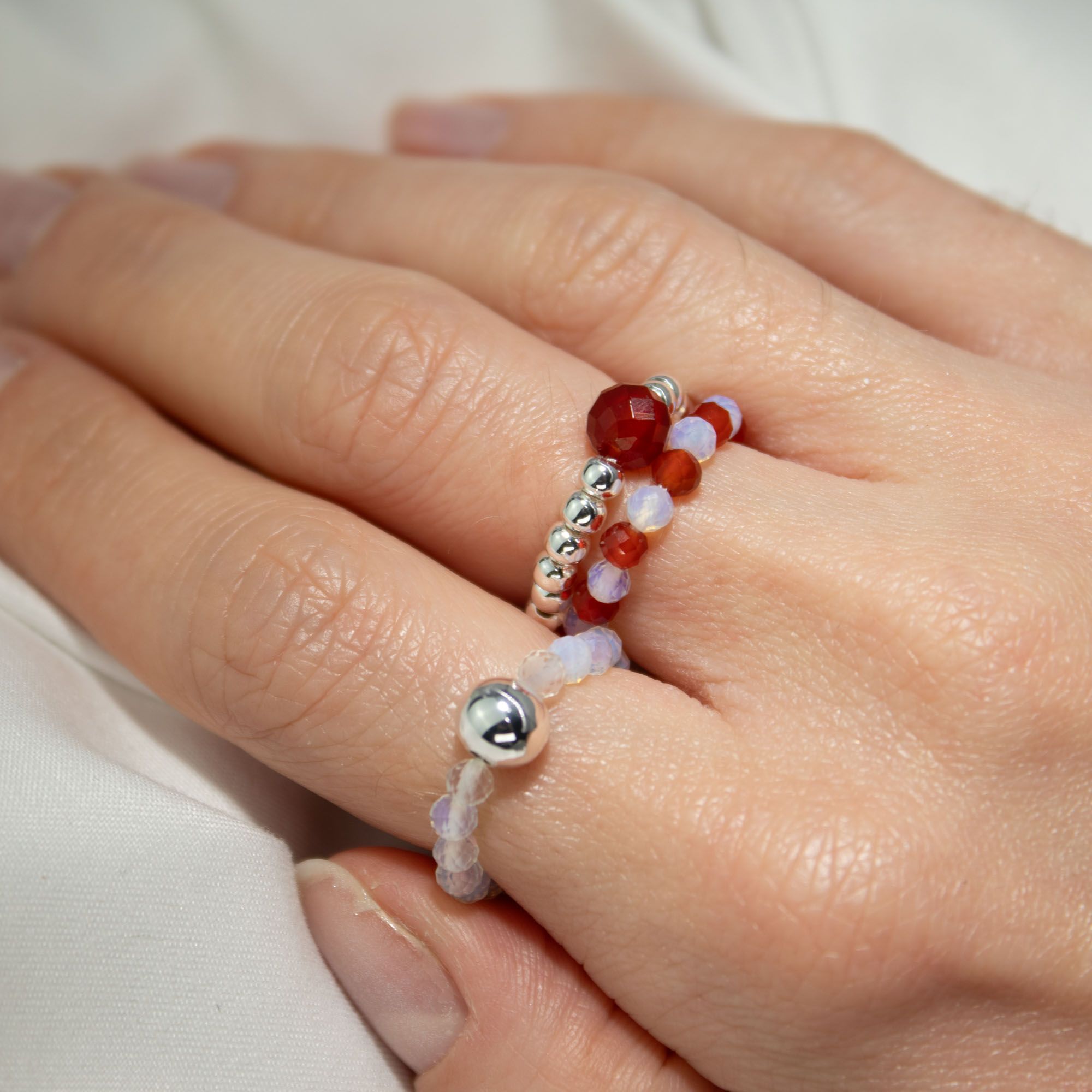 Nymph Spirit Gemstone Ring Set - Blood Moon 🇬🇧
