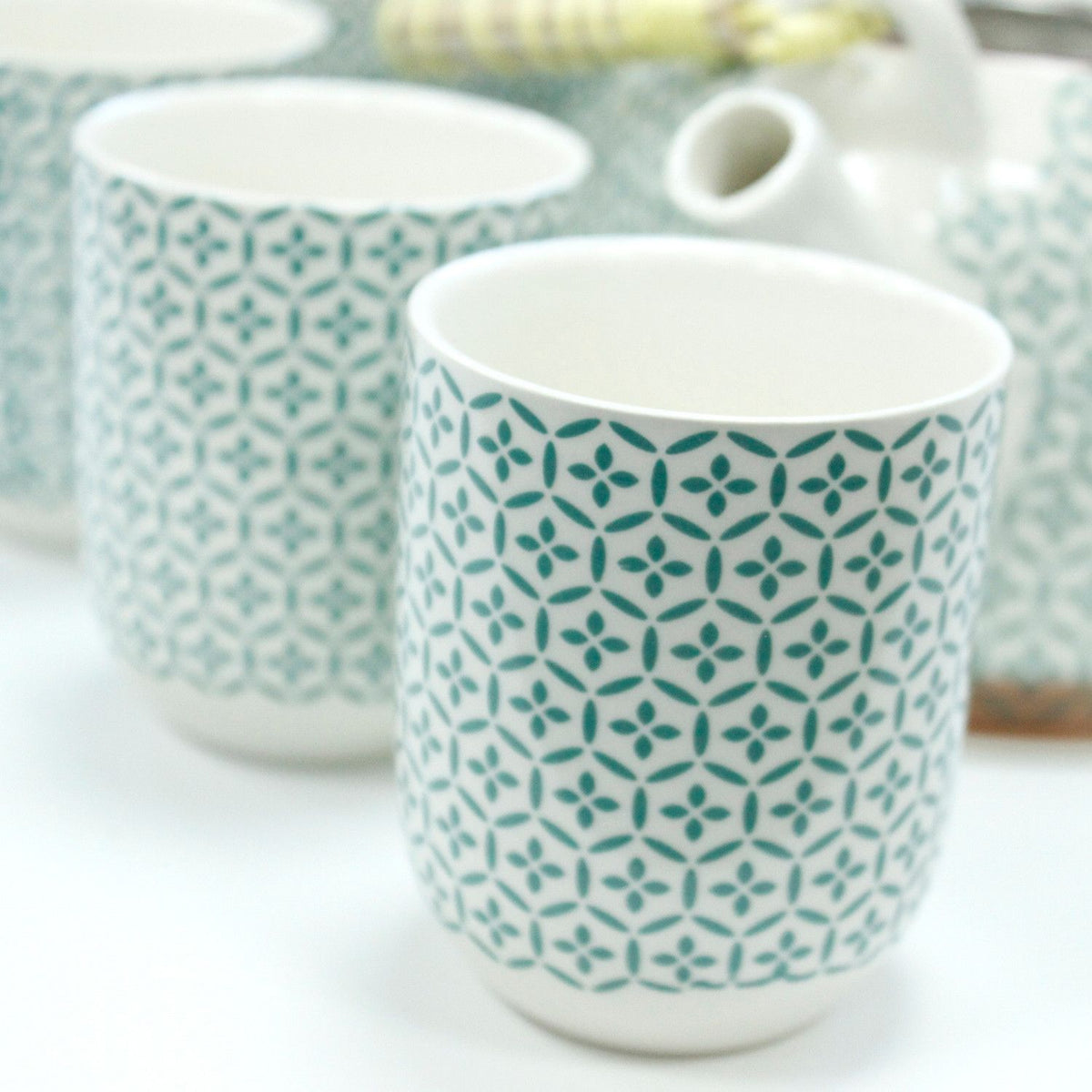 Herbal Teapot Set - Green Mosaic 🇬🇧