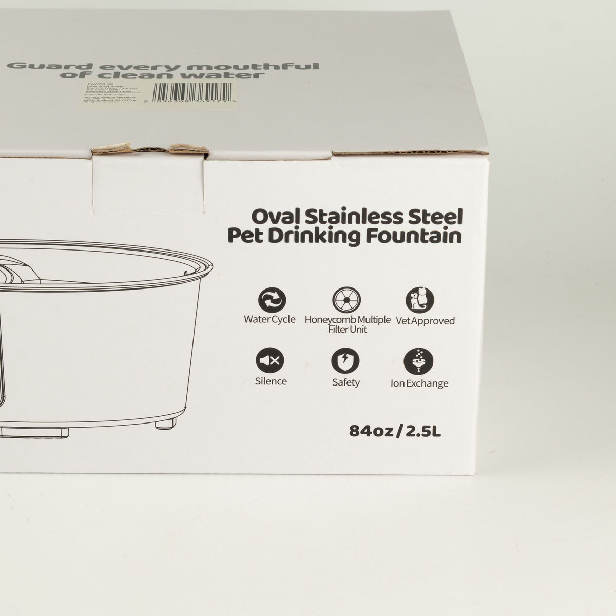 PAW Food Bowls - Electric Water Fountain 2.5 Litre - USB - Stainless Steal 🇬🇧