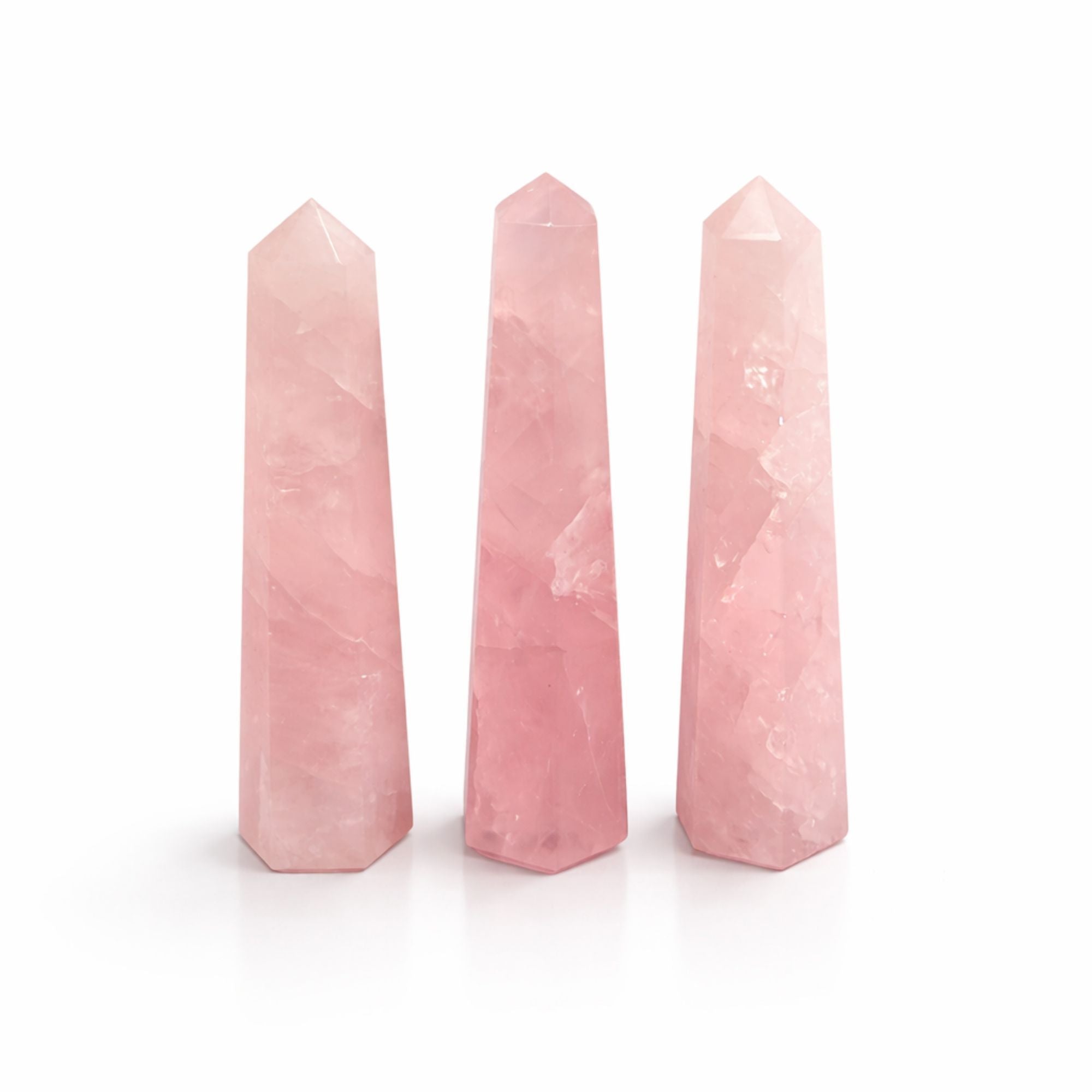 Gemstone Six Face Obelisk Point approx 11cm  - Rose Quartz 🇬🇧