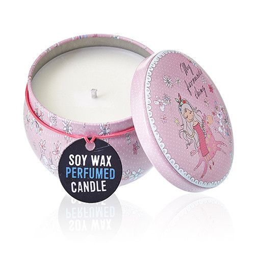 Art Tin Candle - Assorted Design - Friendly Messages - Parma Violet 🇬🇧
