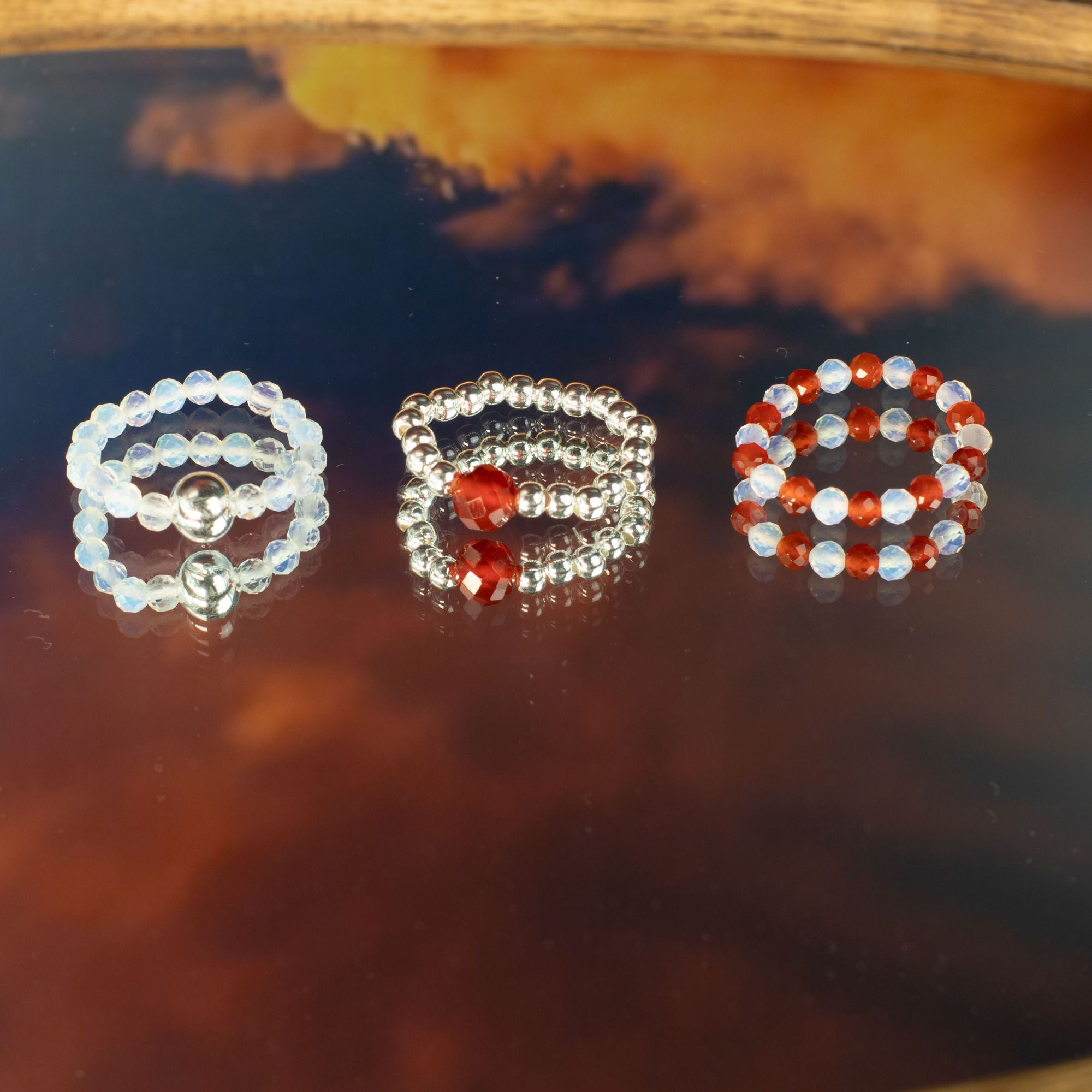 Nymph Spirit Gemstone Ring Set - Blood Moon 🇬🇧