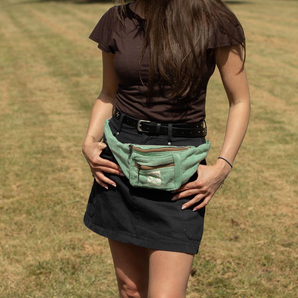 Cotton Hemp Style Belt (or Fanny) Bag - Sage 🇬🇧