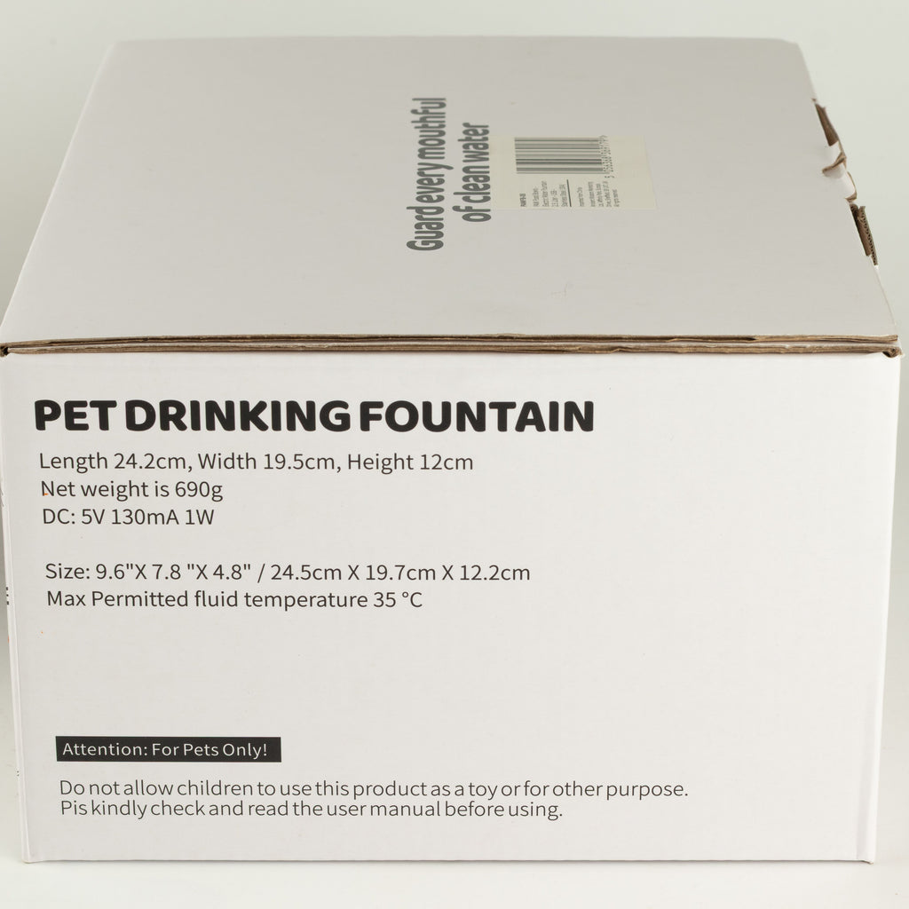 PAW Food Bowls - Electric Water Fountain 2.5 Litre - USB - Stainless Steal 🇬🇧