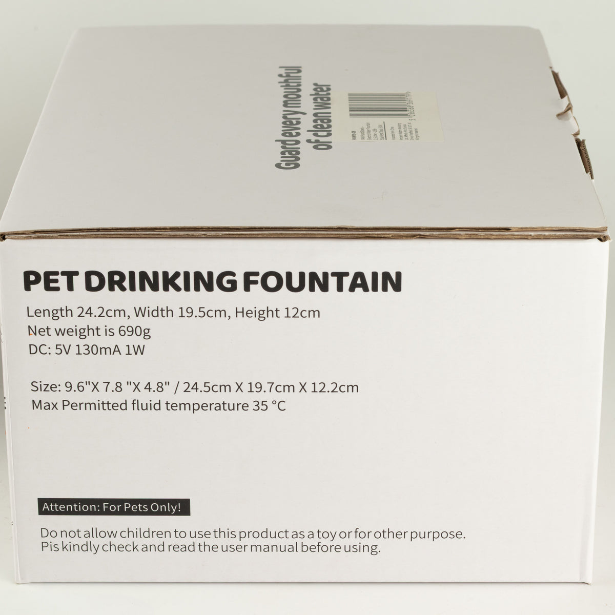 PAW Food Bowls - Electric Water Fountain 2.5 Litre - USB - Stainless Steal 🇬🇧