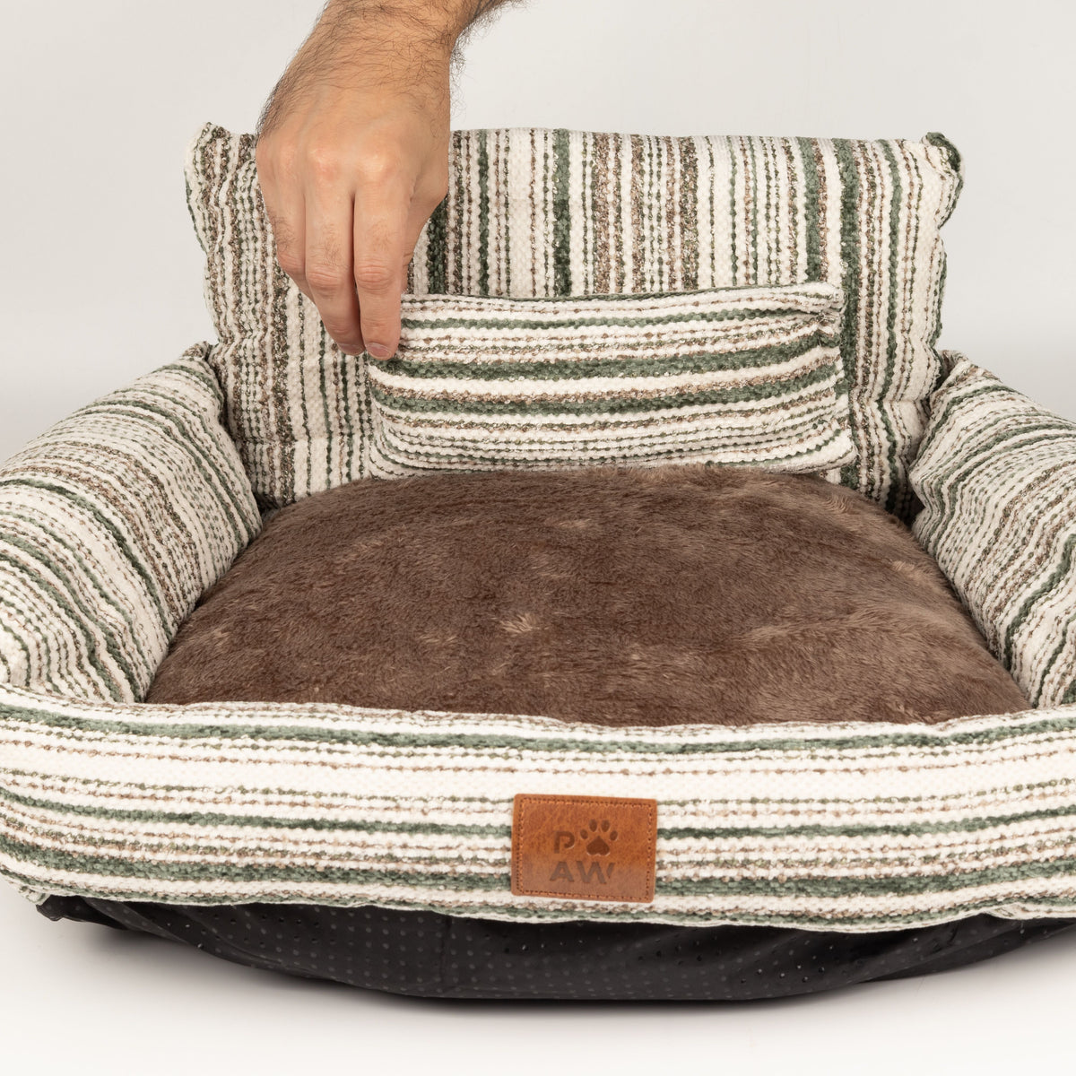PAW Bed – Small Sofa – Brown Stripes – 50 × 50 × 26cm 🇬🇧