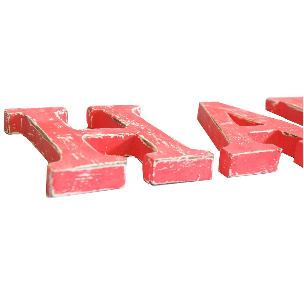 Shabby Chic Letters Red Wash  - HAPPY 🇬🇧