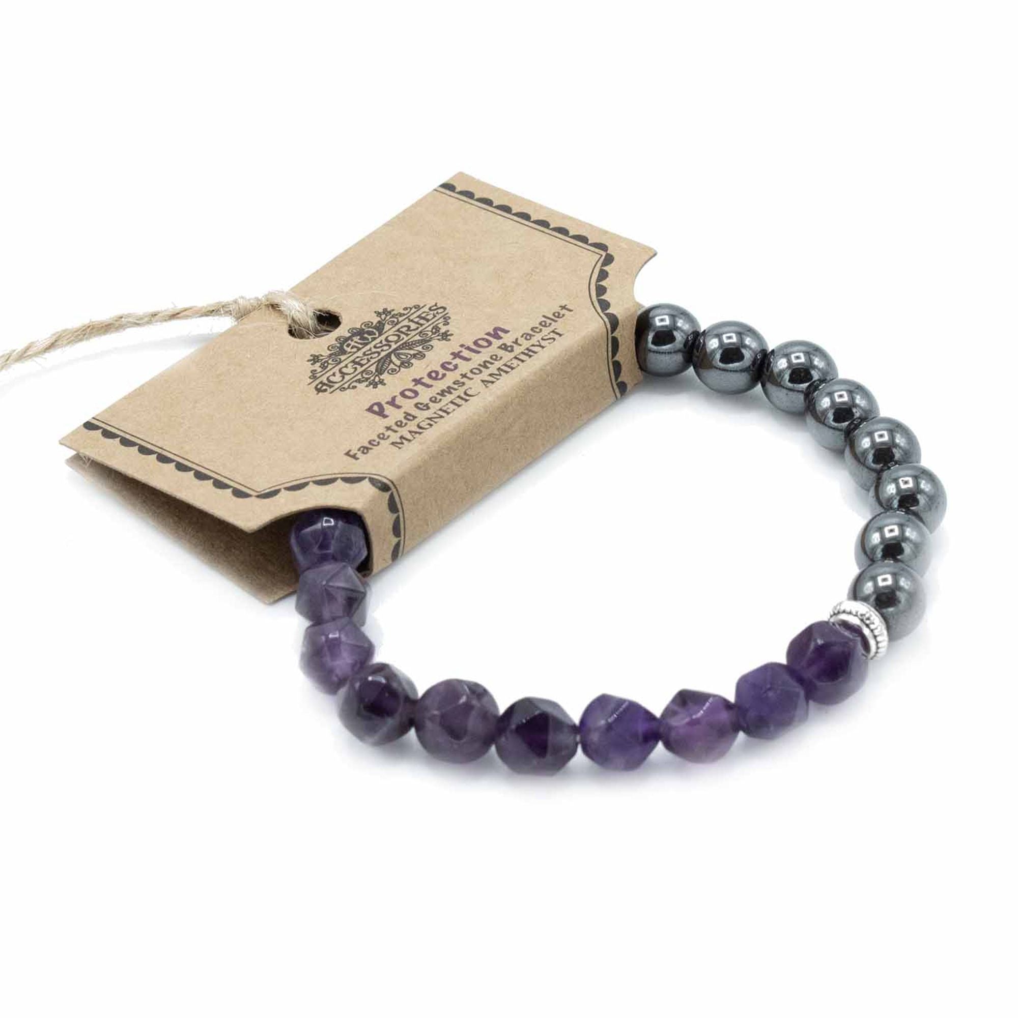 Faceted Gemstone Bracelet - Magnetic Amethyst 🇬🇧