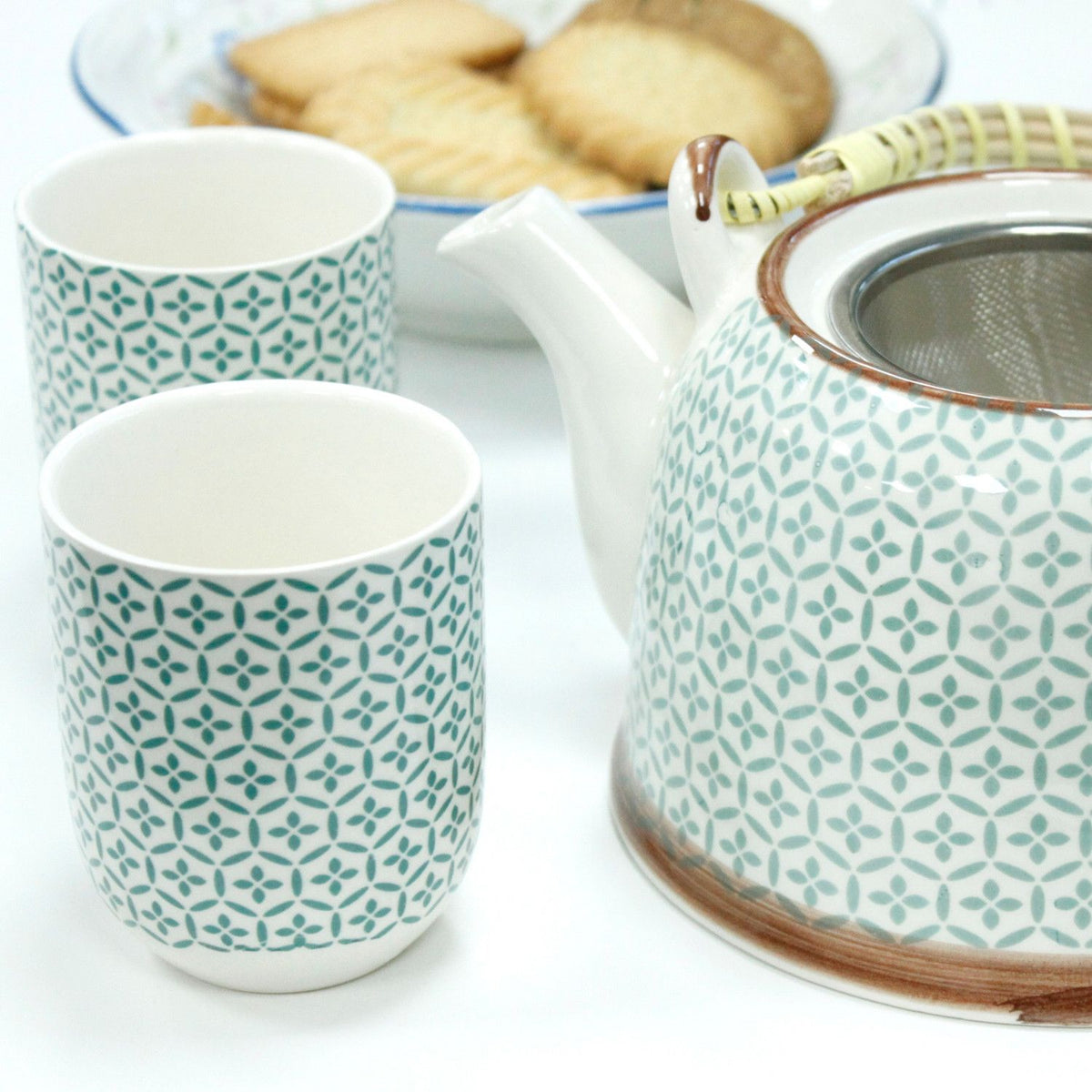 Herbal Teapot Set - Green Mosaic 🇬🇧