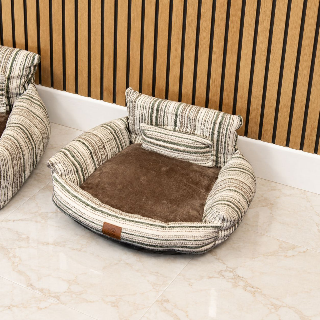 PAW Bed – Small Sofa – Brown Stripes – 50 × 50 × 26cm 🇬🇧