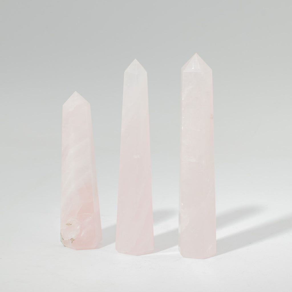 Gemstone Six Face Obelisk Point approx 11cm  - Rose Quartz 🇬🇧