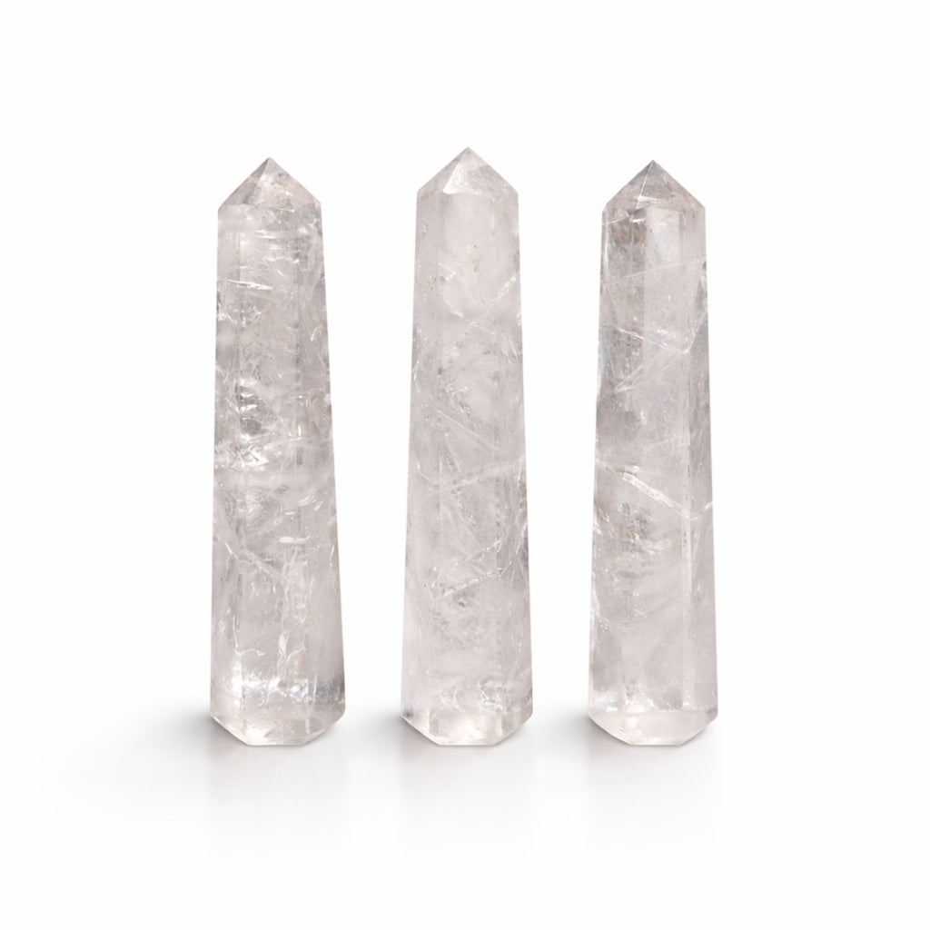Gemstone Six Face Obelisk Point approx 11cm  - Clear Quartz 🇬🇧