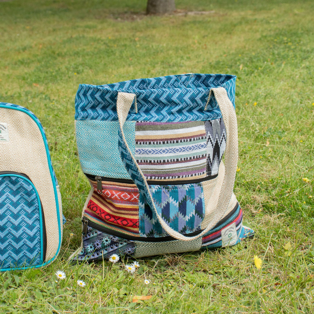 Patchwork Kathmandu Tote Bag - Dhaka Design (37x38cm) 🇬🇧