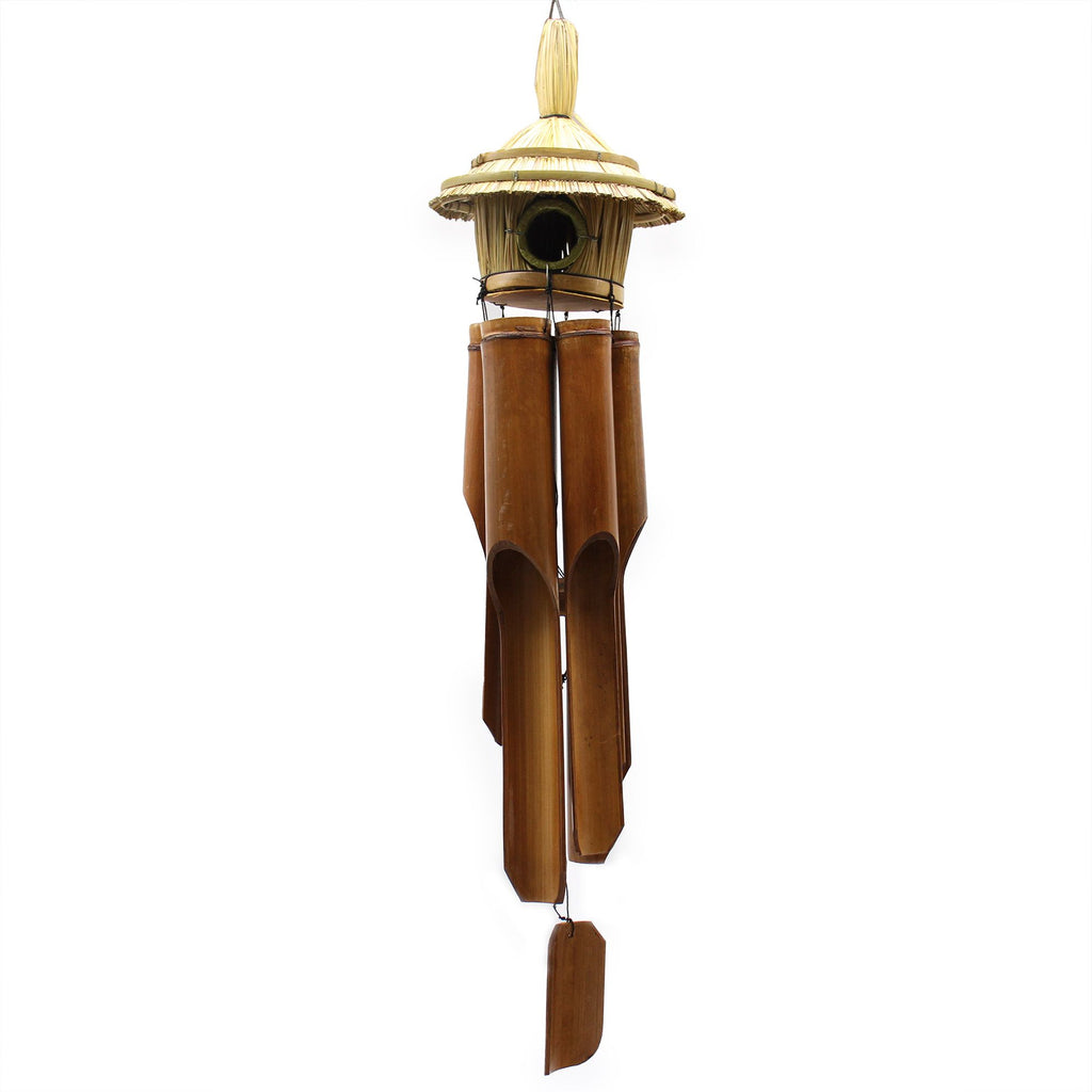 Lrg Round Seagrass Bird Box with Chimes 56x20cm 🇬🇧