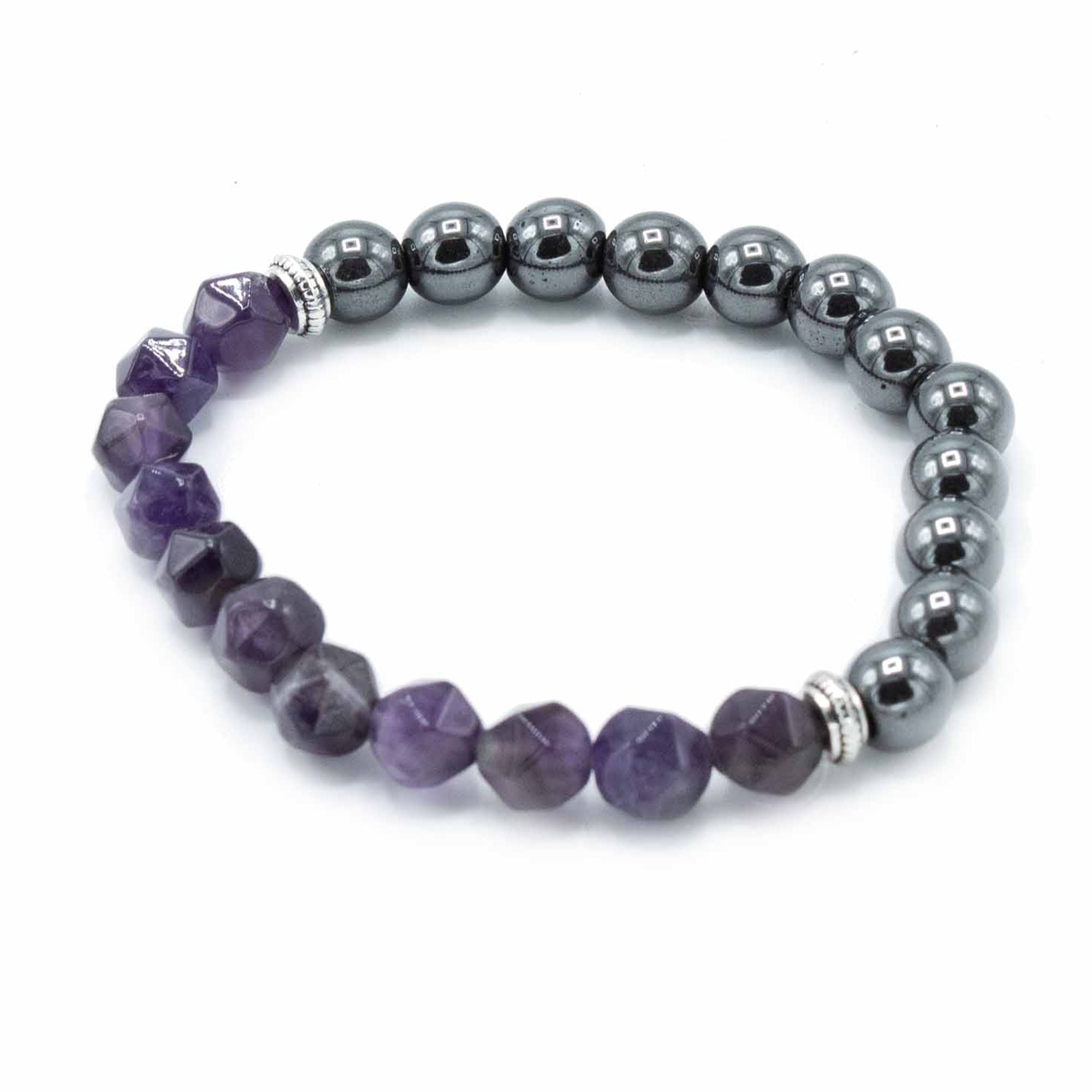 Faceted Gemstone Bracelet - Magnetic Amethyst 🇬🇧