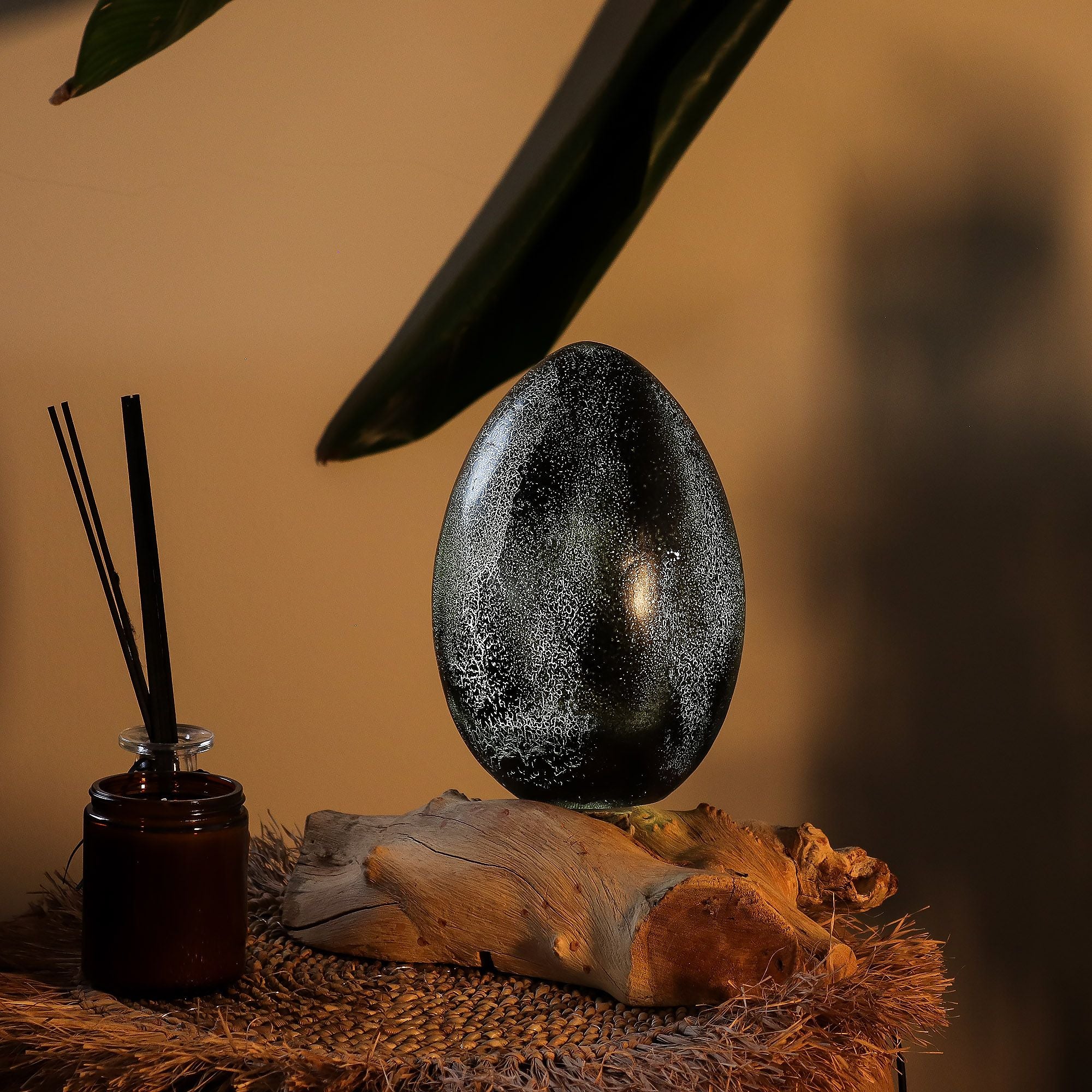 DriftGlow Lamp Crackle Lava Egg Shade - Grey 🇬🇧