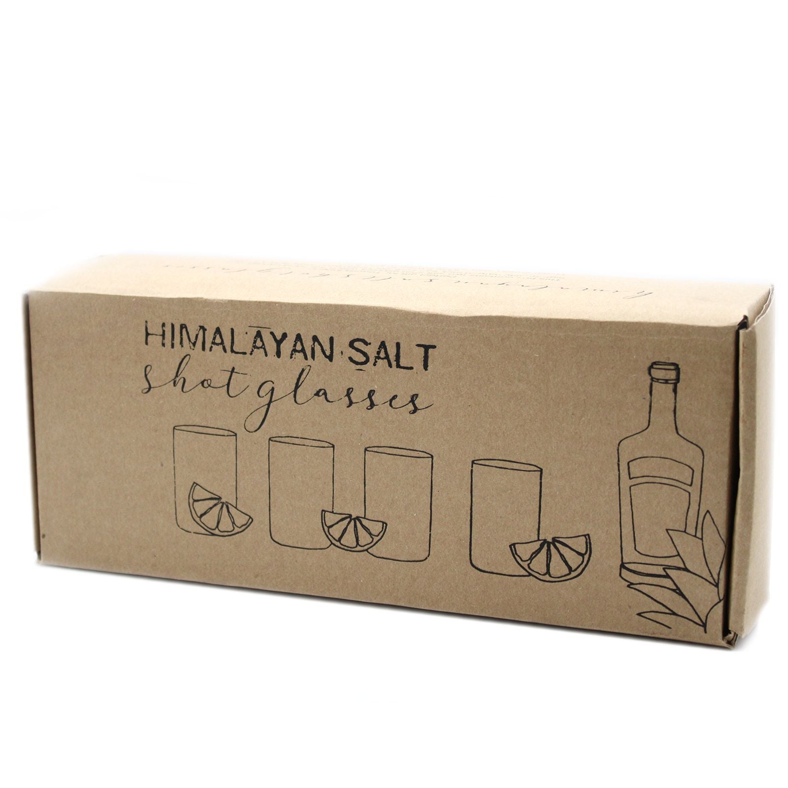 Set of 4 Himalayan Salt Shot Glasses & Wood Serving Stand 🇬🇧