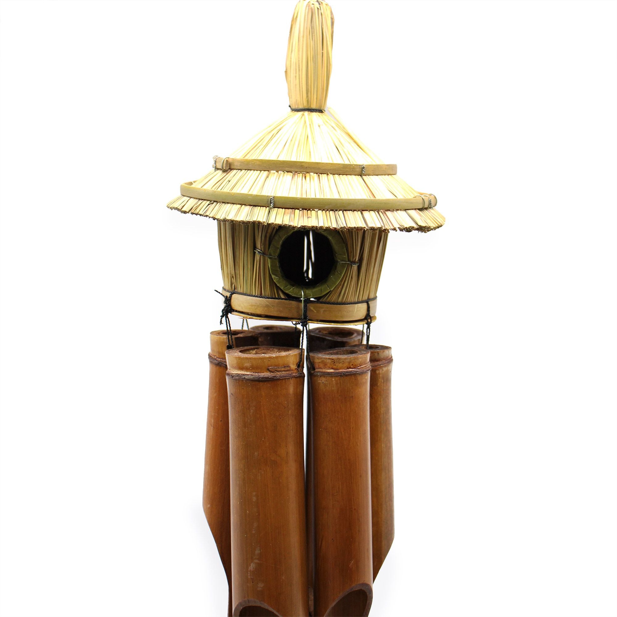 Lrg Round Seagrass Bird Box with Chimes 56x20cm 🇬🇧