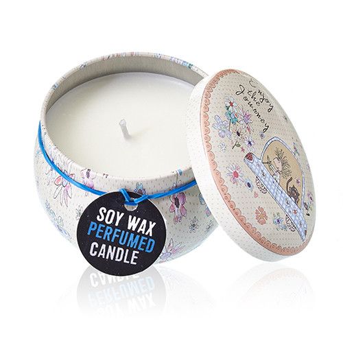 Art Tin Candle - Assorted Design - Friendly Messages - Parma Violet 🇬🇧