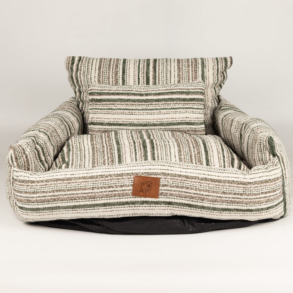 PAW Bed – Medium Sofa – Brown Stripes – 60 × 60 × 28cm 🇬🇧
