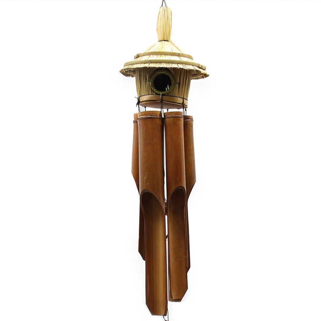 Lrg Round Seagrass Bird Box with Chimes 56x20cm 🇬🇧