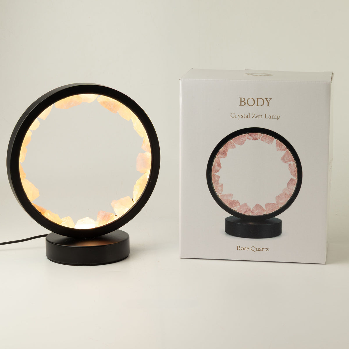 Gemstone Halo Lamp - Zen Body - Rose Quartz 🇬🇧