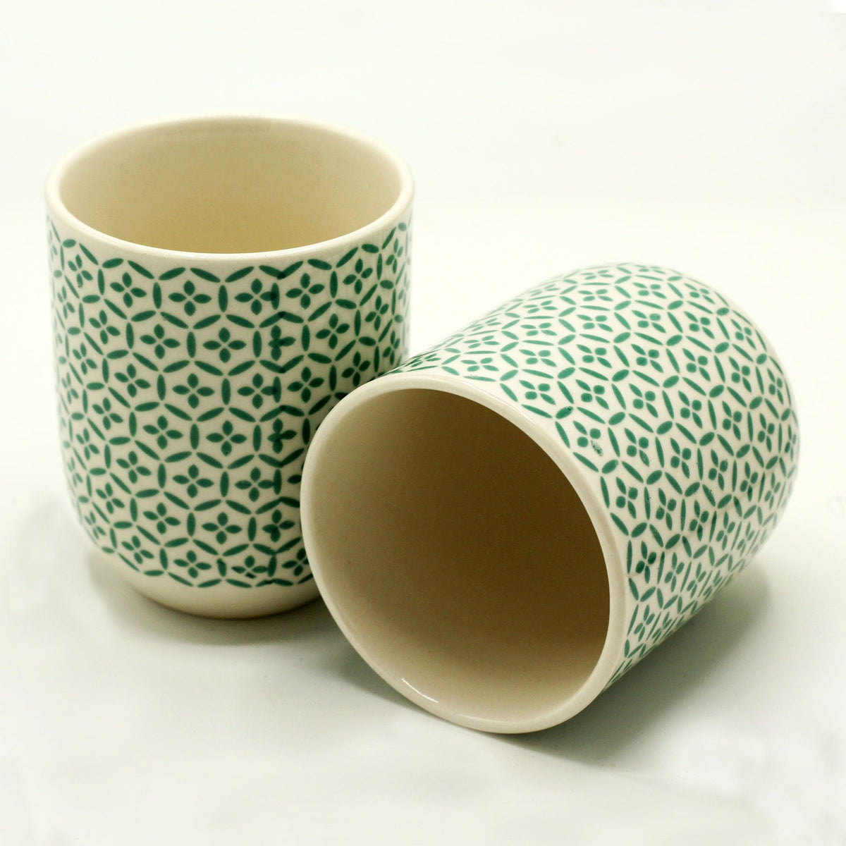 Herbal Tea Cups - Green Mosiac 🇬🇧
