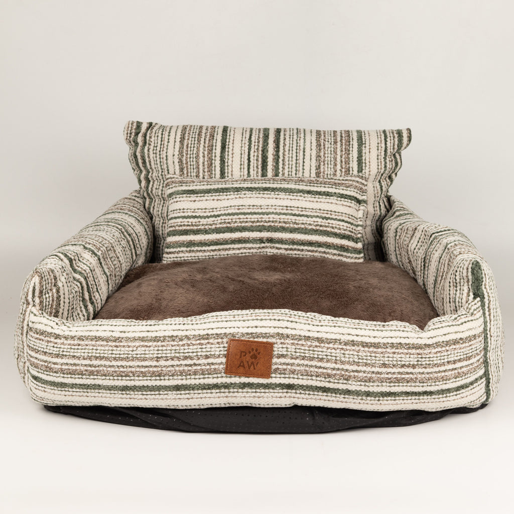 PAW Bed – Medium Sofa – Brown Stripes – 60 × 60 × 28cm 🇬🇧