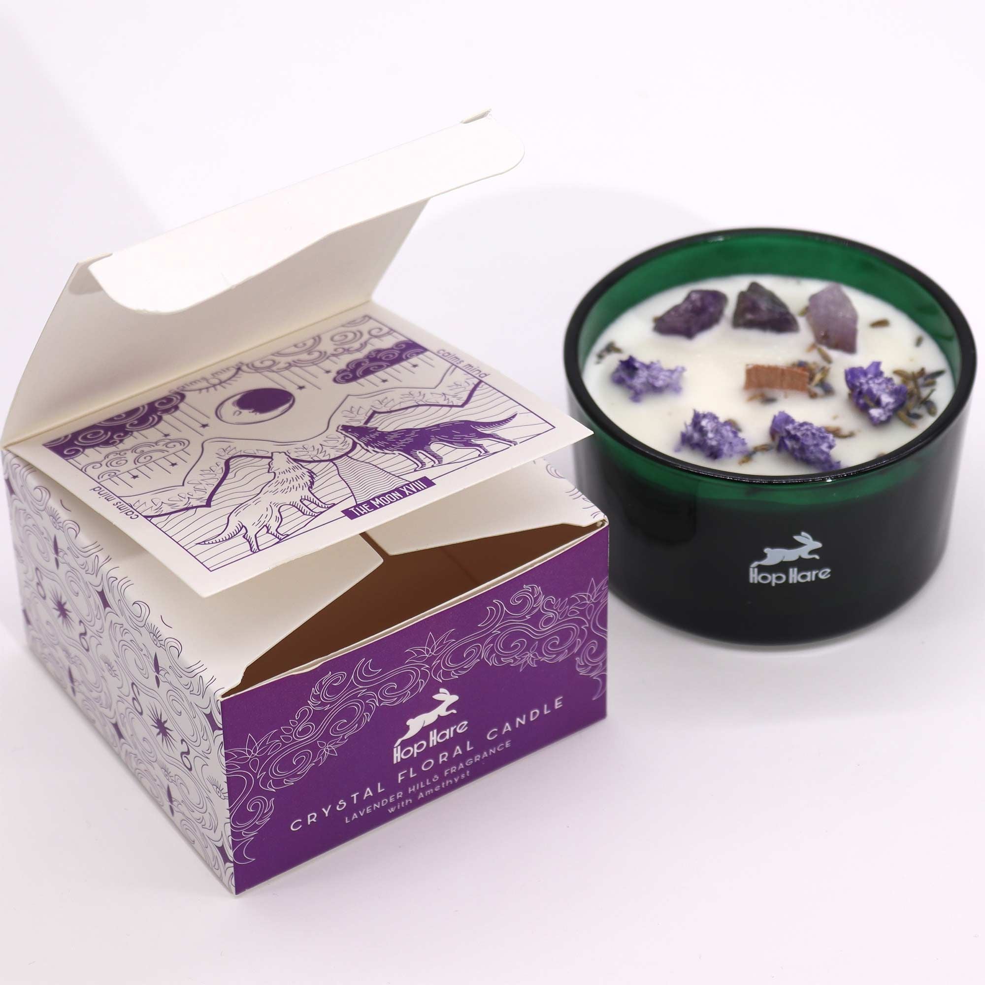 Hop Hare Crystal Magic Flower Candle - The Moon 🇬🇧