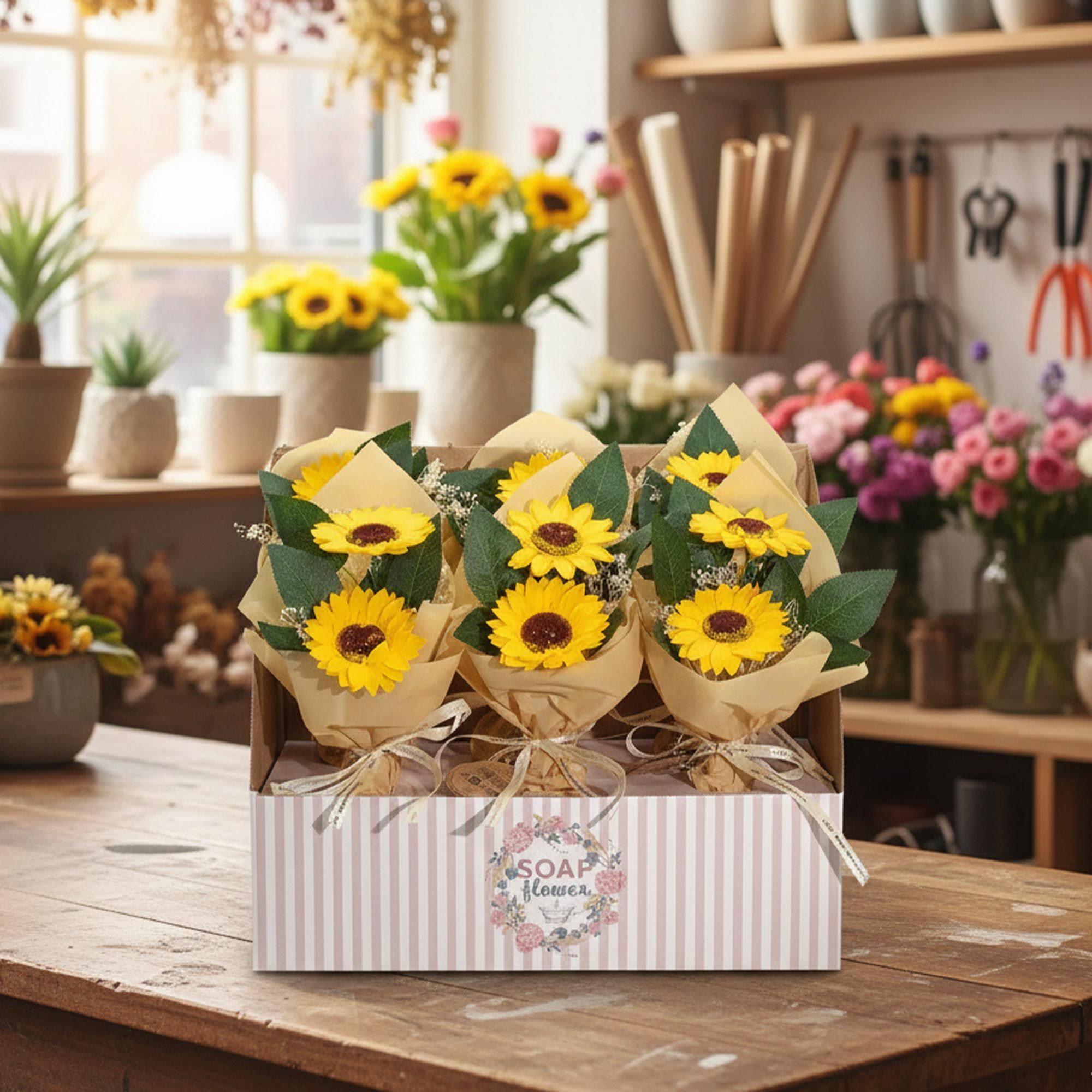 Soap Flower - Two Sunflower Bouquet 🇬🇧
