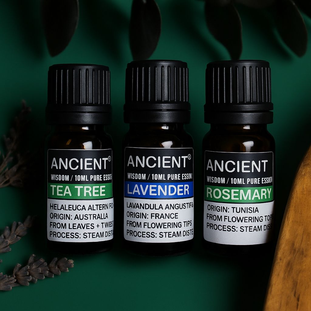 Set of Lavender, Tea Tree & Rosemary Essential Oils - 10ml Each 🇬🇧