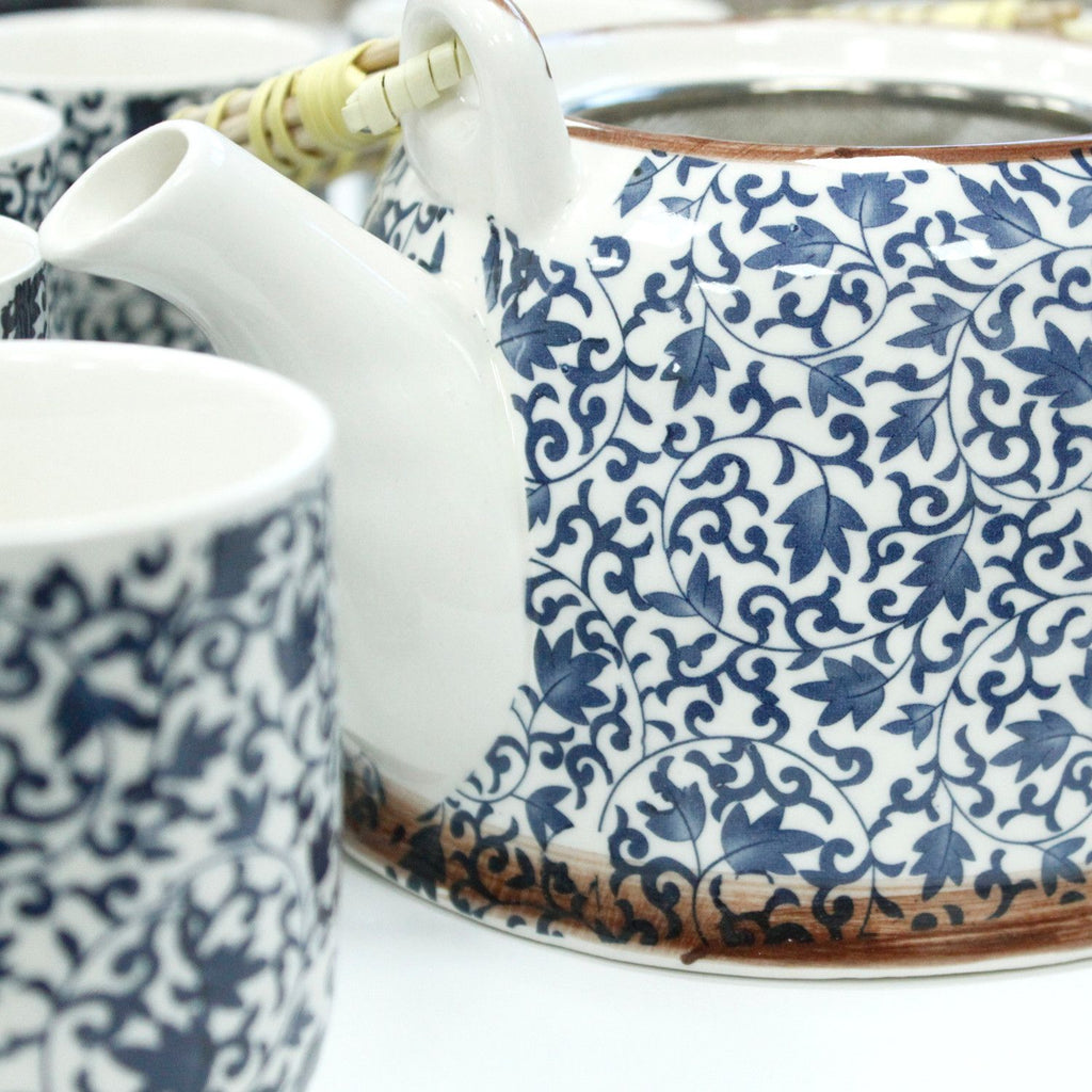 Herbal Teapot Set - Blue Pattern 🇬🇧