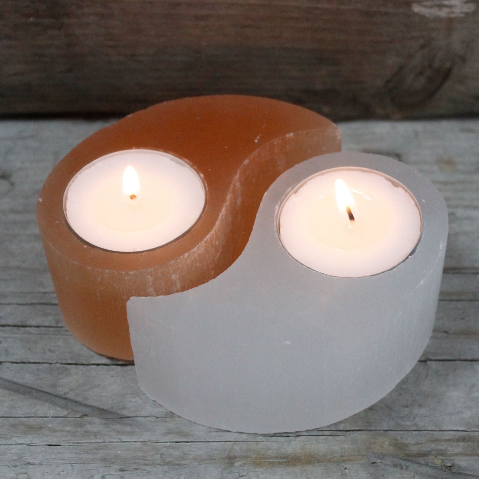 Selenite Ying Yang Candle Holder 🇬🇧