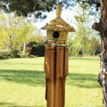 Lrg Round Seagrass Bird Box with Chimes 56x20cm 🇬🇧