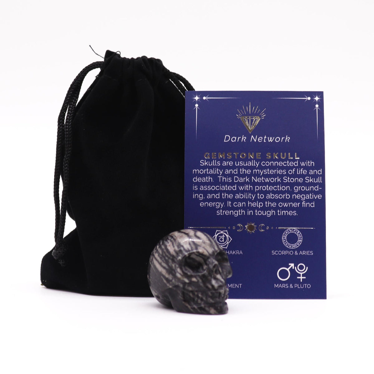 Gemstone Small Skull - Dark Network Stone 🇬🇧