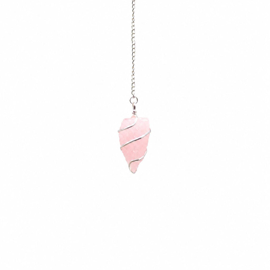 Raw Gemstone Pendulum - Rose Quartz 🇬🇧