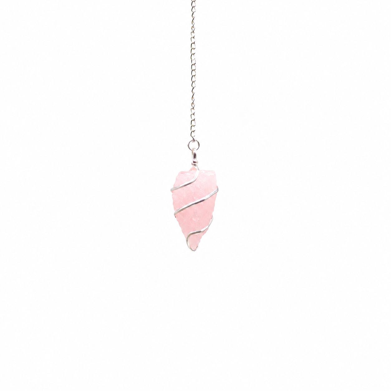 Raw Gemstone Pendulum - Rose Quartz 🇬🇧