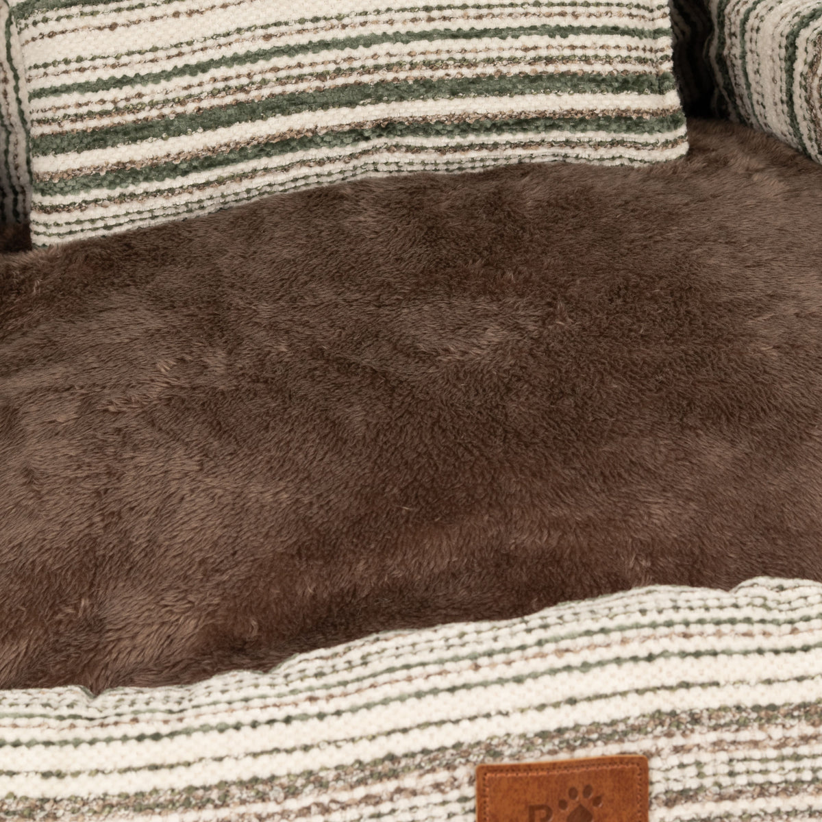 PAW Bed – Medium Sofa – Brown Stripes – 60 × 60 × 28cm 🇬🇧