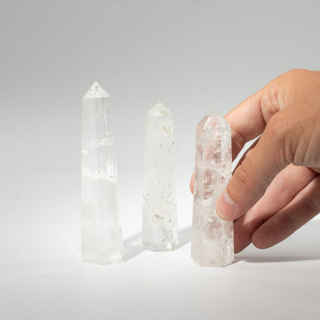 Gemstone Six Face Obelisk Point approx 11cm  - Clear Quartz 🇬🇧