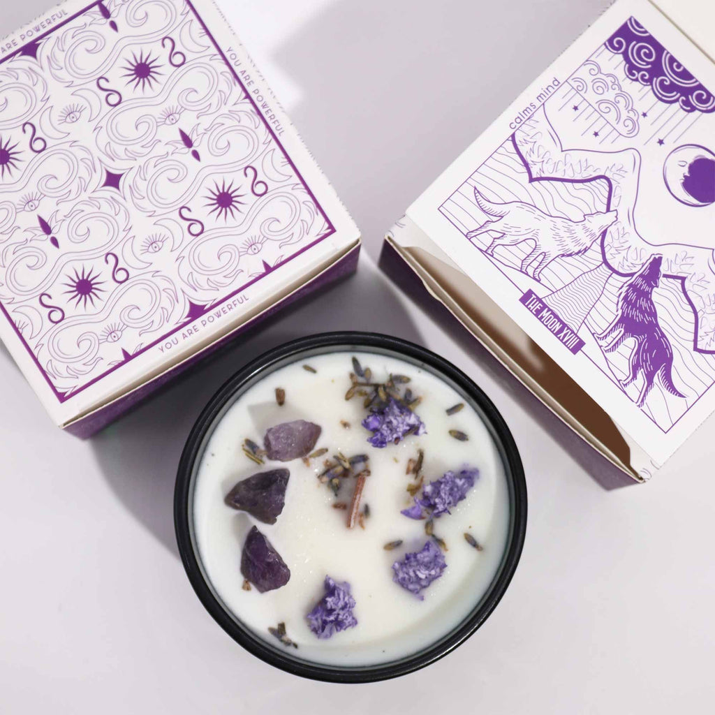 Hop Hare Crystal Magic Flower Candle - The Moon 🇬🇧