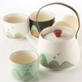 Thousand Miles - Tea Set - Four Cups - Ceremonial Cloth & Bamboo Grip 🇬🇧