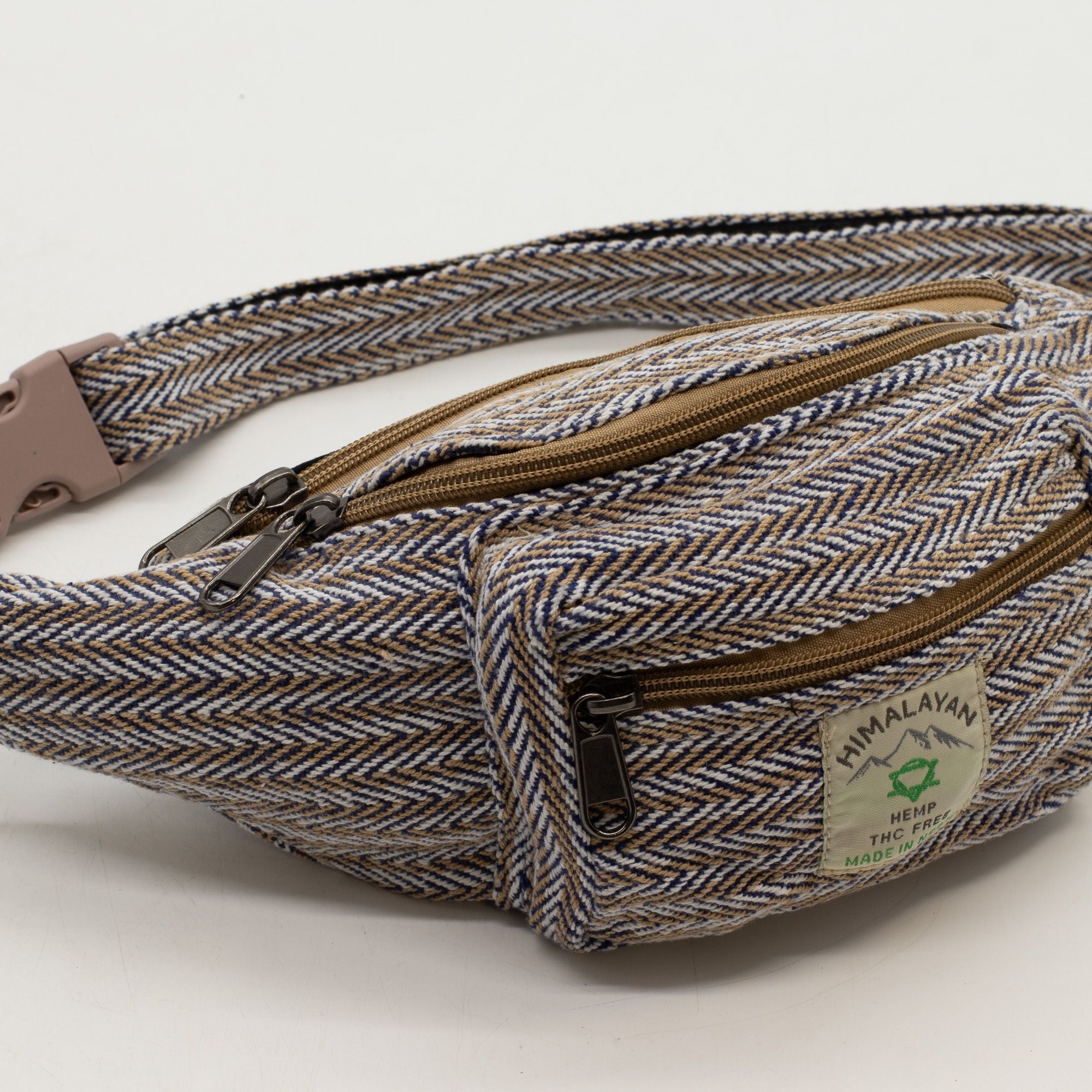 Cotton Hemp Style Belt (or Fanny) Bag - Blue 🇬🇧