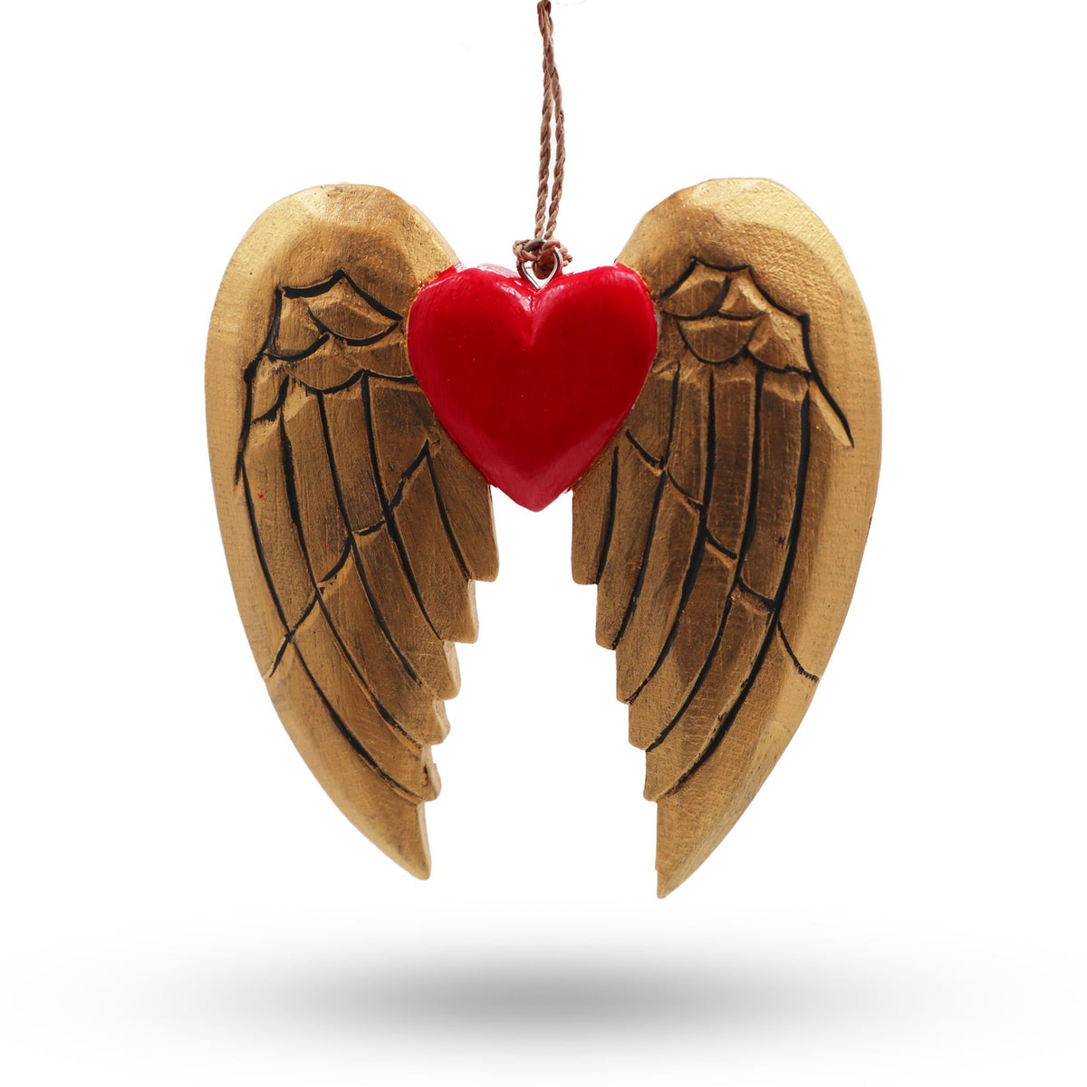 Gold Xmas Angel Wing & Heart - black detail 🇬🇧