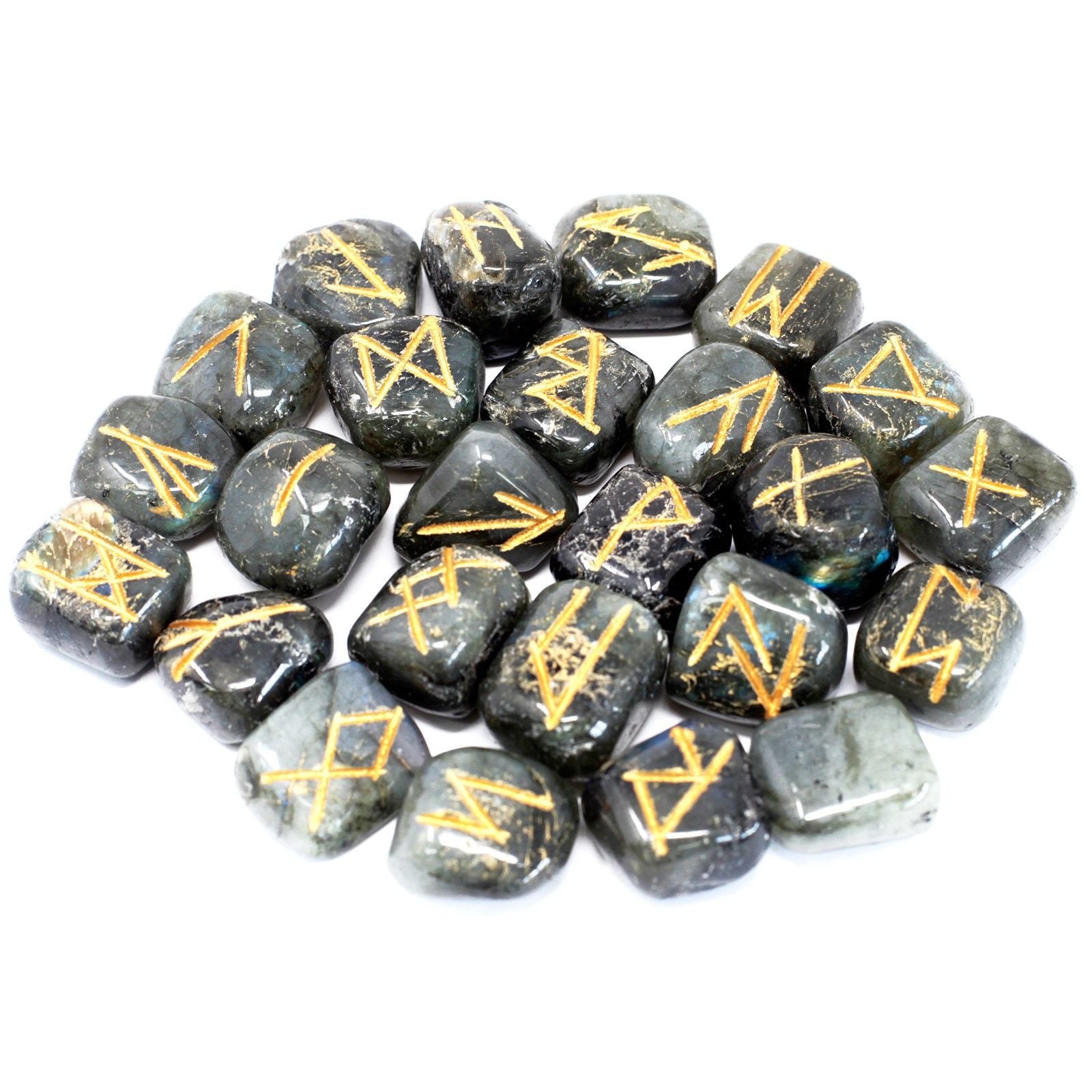 Runes Stone Set in Pouch - Labradorite 🇬🇧