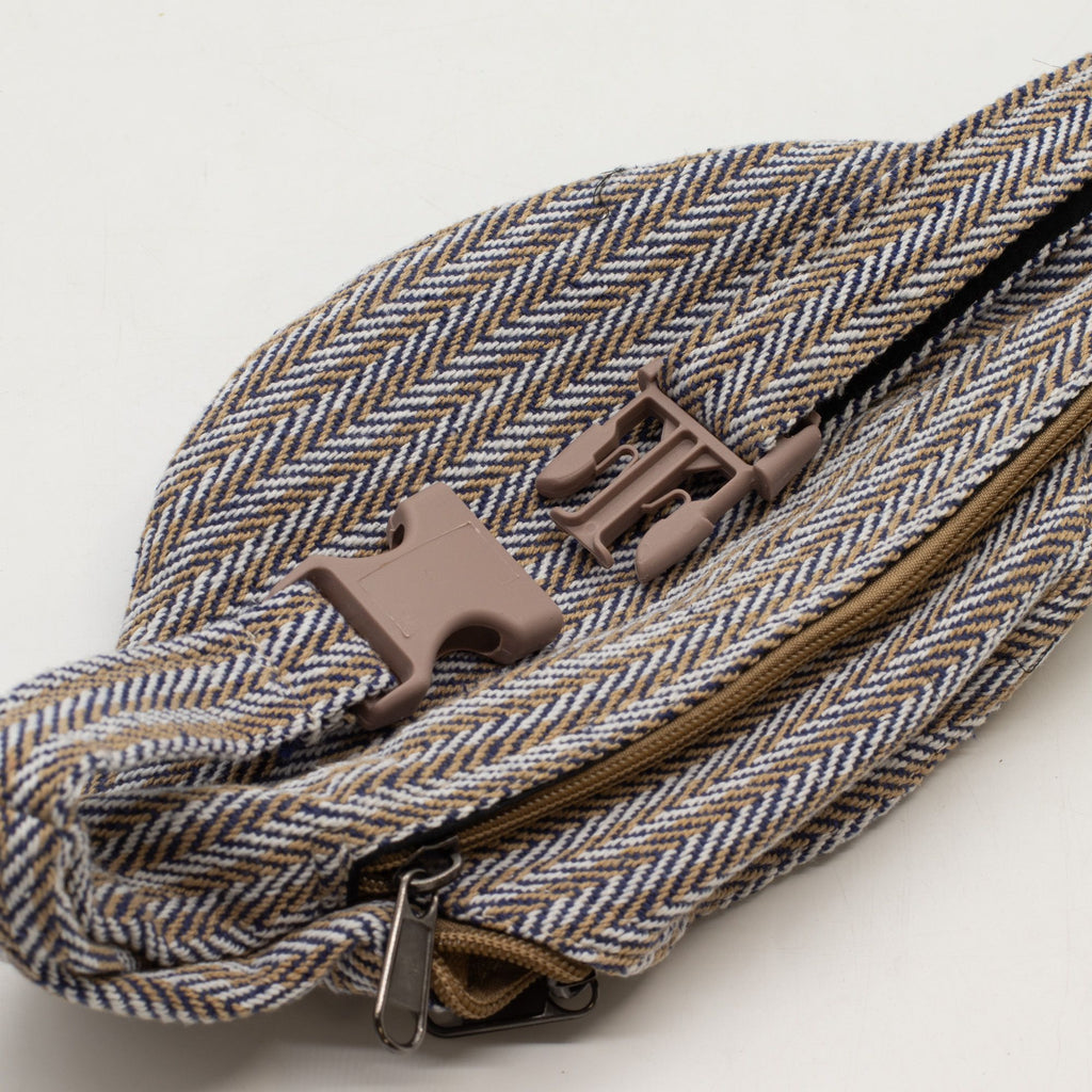 Cotton Hemp Style Belt (or Fanny) Bag - Blue 🇬🇧