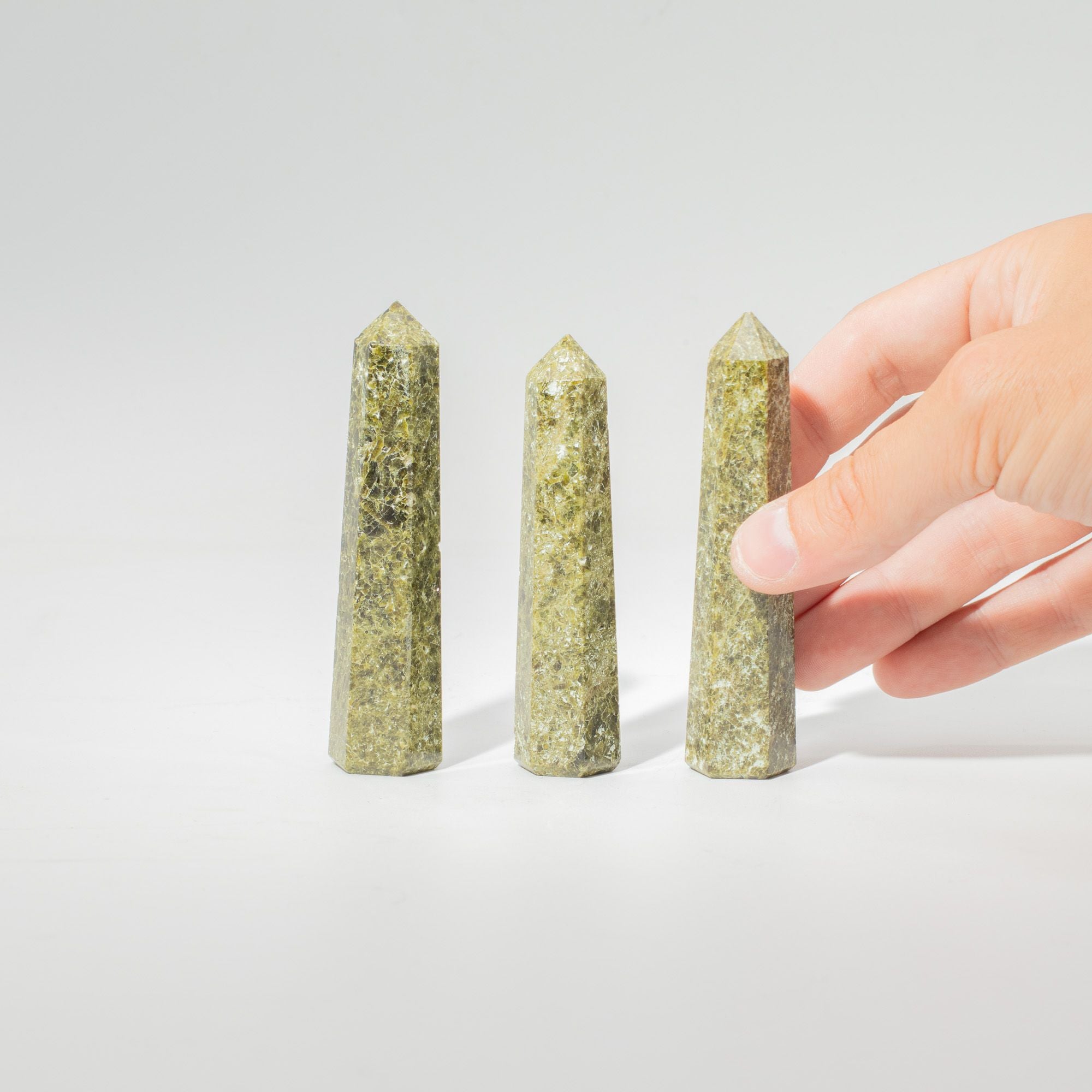 Gemstone Six Face Obelisk Point approx 11cm  - Epidote 🇬🇧